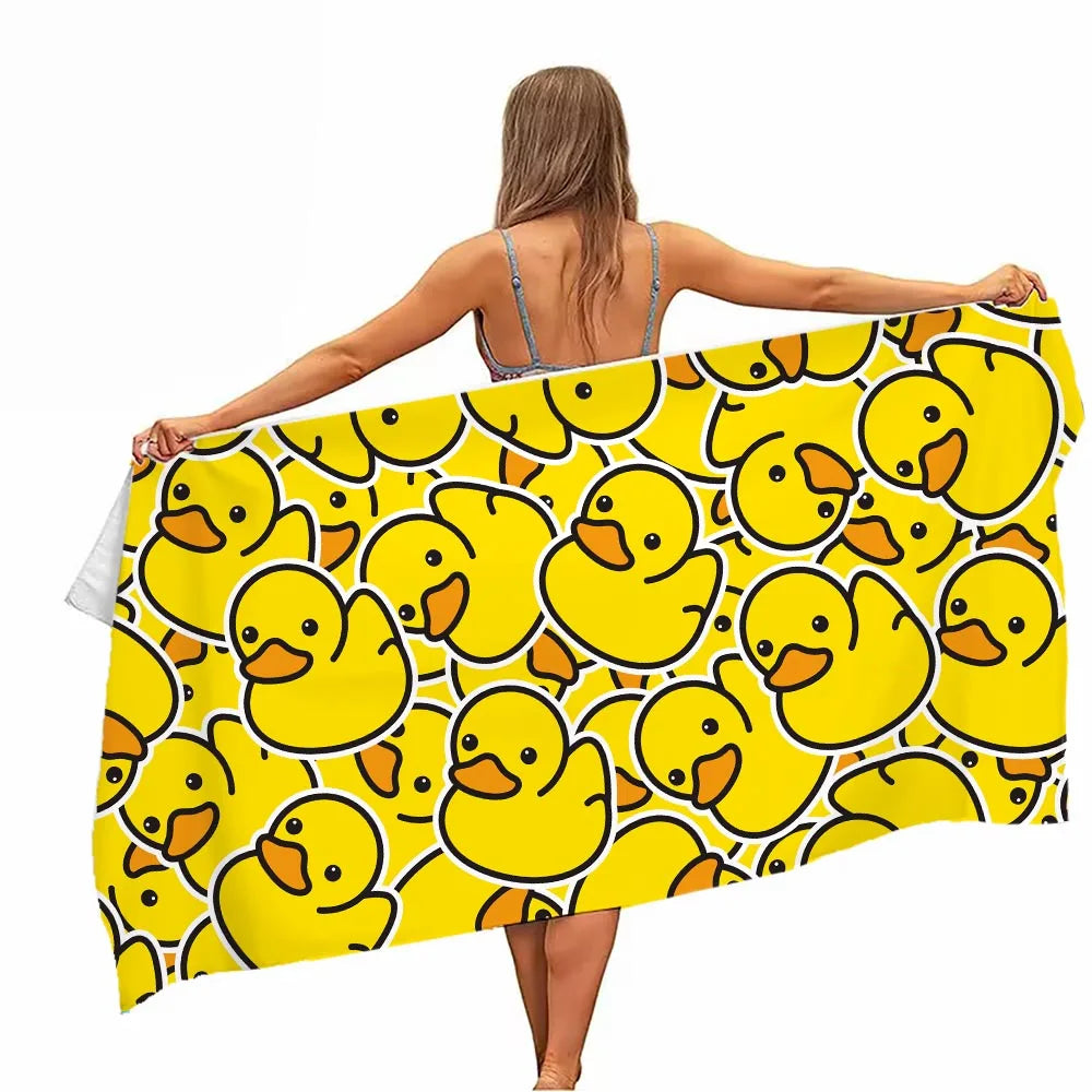 Extra Large Quick-Dry Microfiber Beach Towel – Chic Duck Design