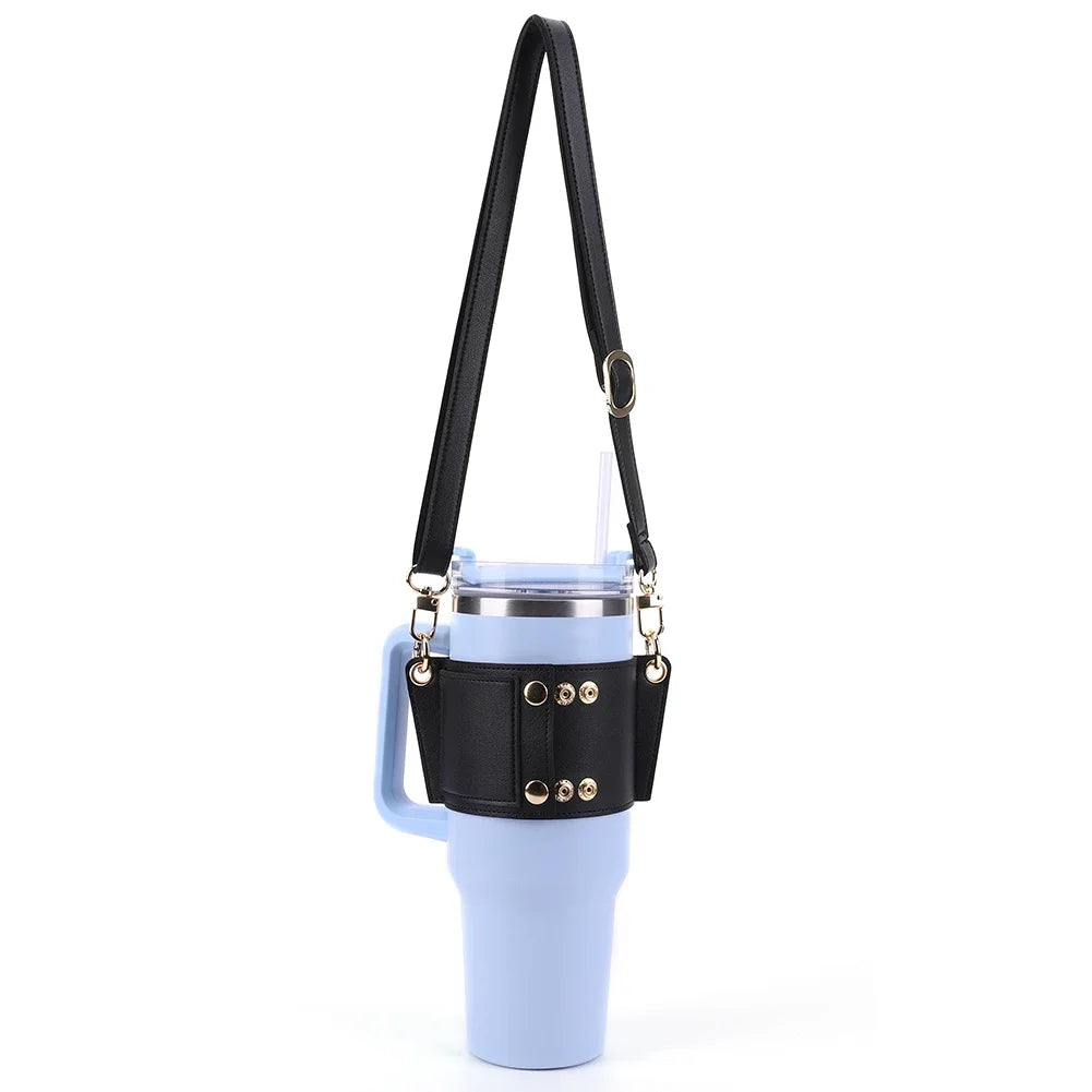Water Bottle Carrier – Adjustable Strap Holder for 30oz & 40oz Stanley Tumblers