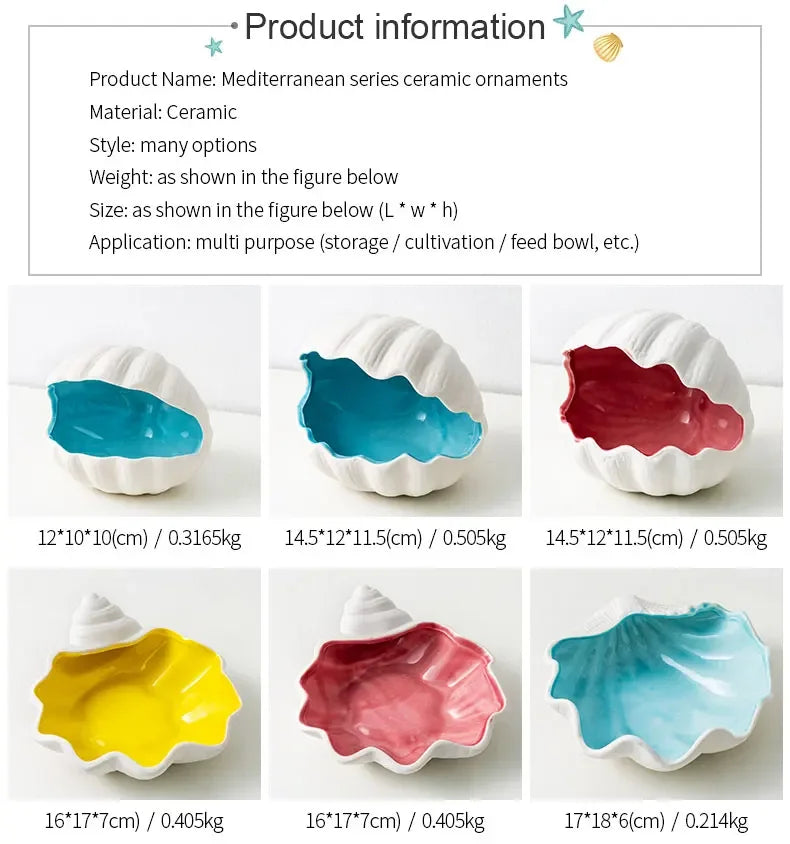 Ceramic Sea Shell Jewelry Tray – Elegant Decorative Storage