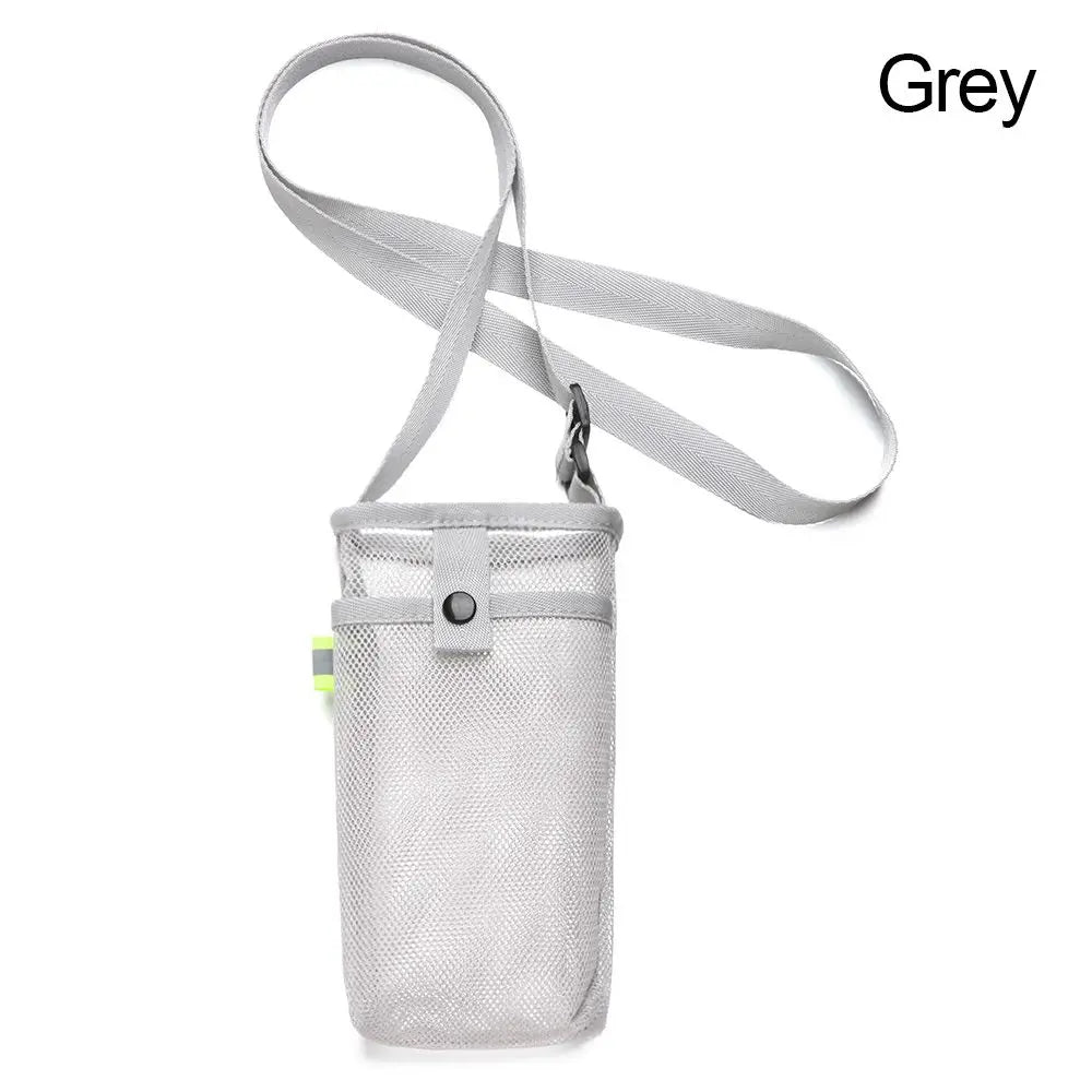Sport Bottle Holder – Mesh Sleeve with Strap & Phone Pocket for Outdoor Use