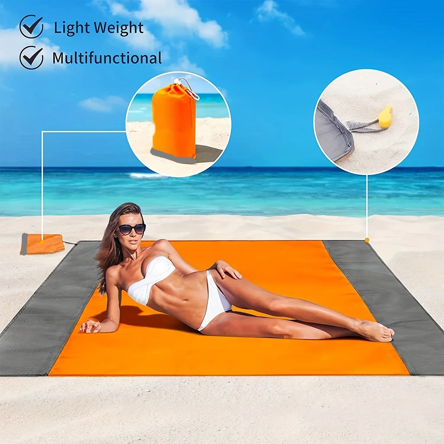 Waterproof & Sandproof Beach Mat – Foldable & Portable