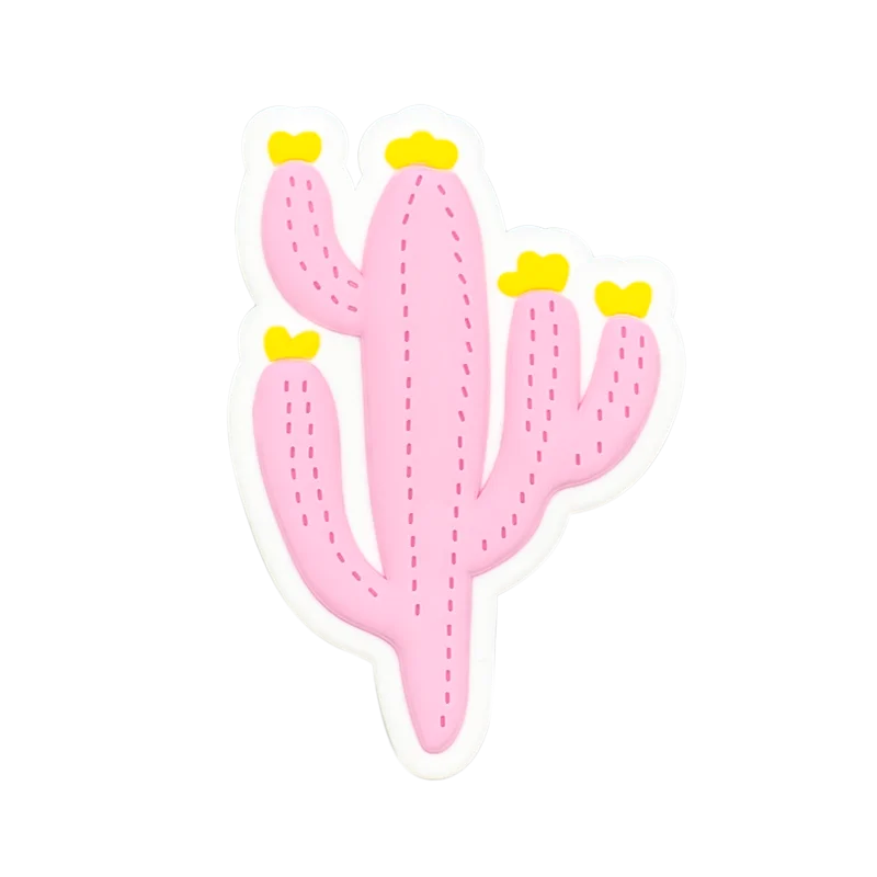 1/12PCS Pink Charms – Cactus, Flower, Flamingo & Bow for Beach Bags