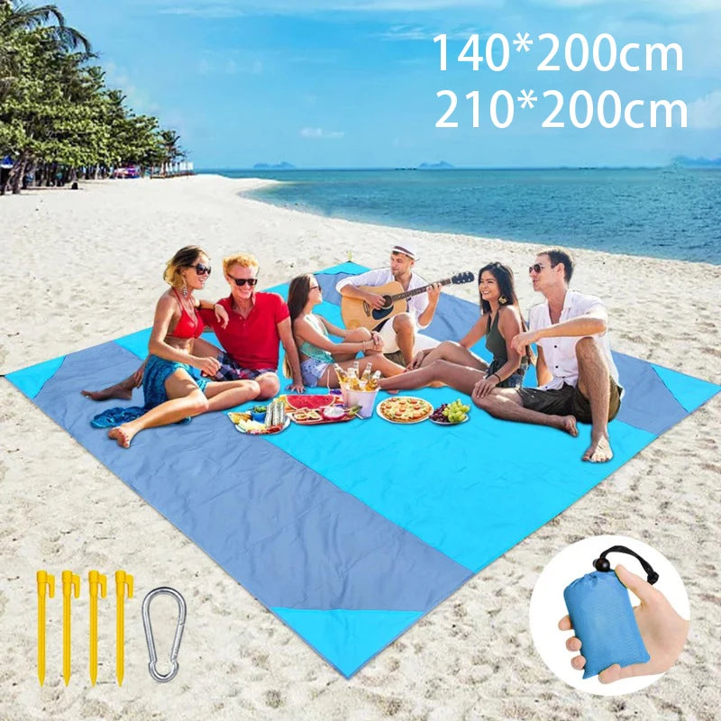 Waterproof Pocket Beach Blanket – Lightweight & Portable (2x2.1m)