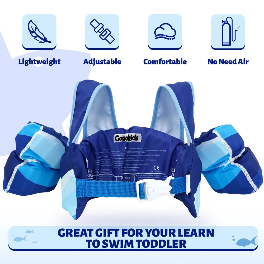 Ceeprints Kids' Float Vest with Arm Sleeves – Safe & Fun Swimming Aid