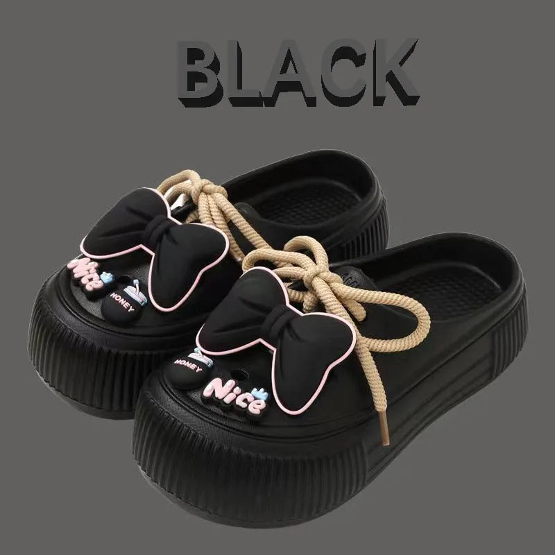 Women’s DIY Platform Sandals – Thick Sole EVA Clogs with Flowers