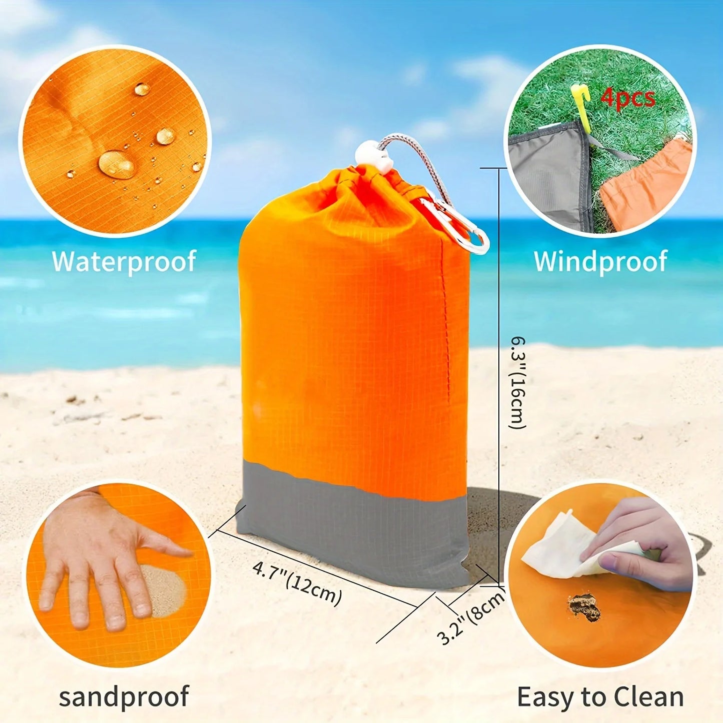 Waterproof & Sandproof Beach Mat – Foldable & Portable