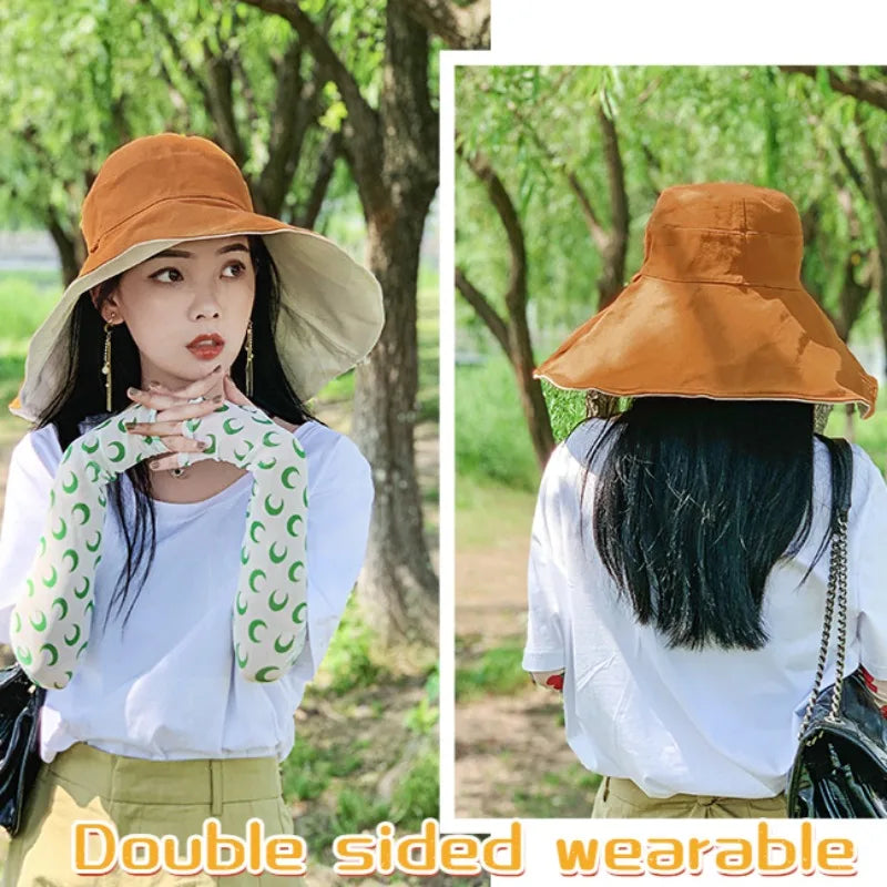 Wide Brim UPF 50+ Sun Hat – Women's Anti-UV Protection Beach & Hiking Hat