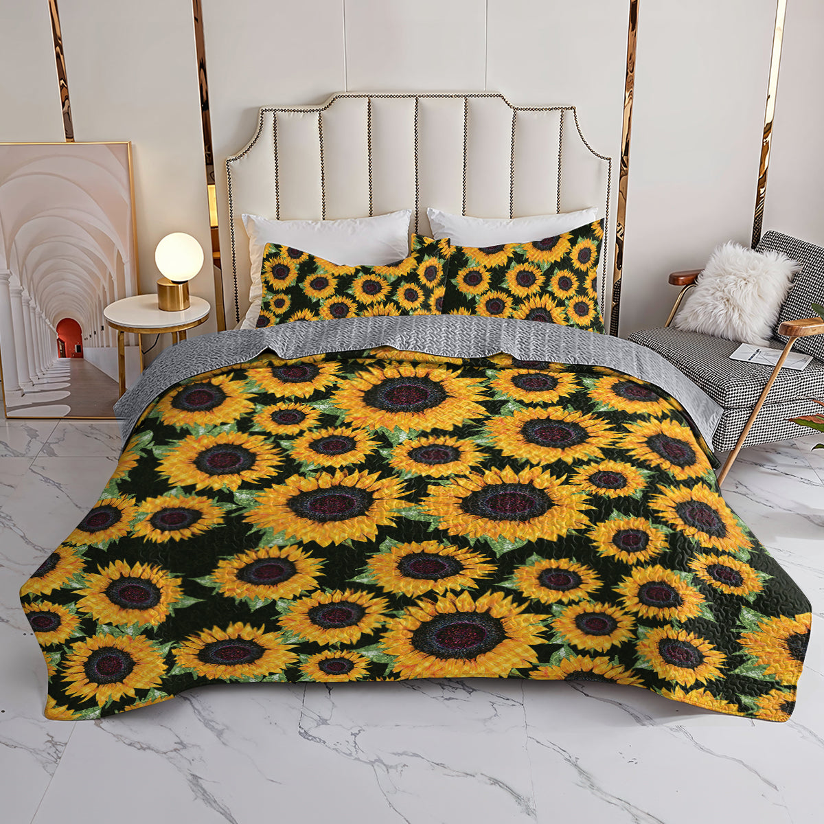 Ceeprints Quilt 3-Piece Set Sunflower