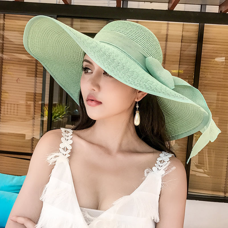 Beach Women's Summer UV Protection Sunshade Big Brimmed Straw Hat
