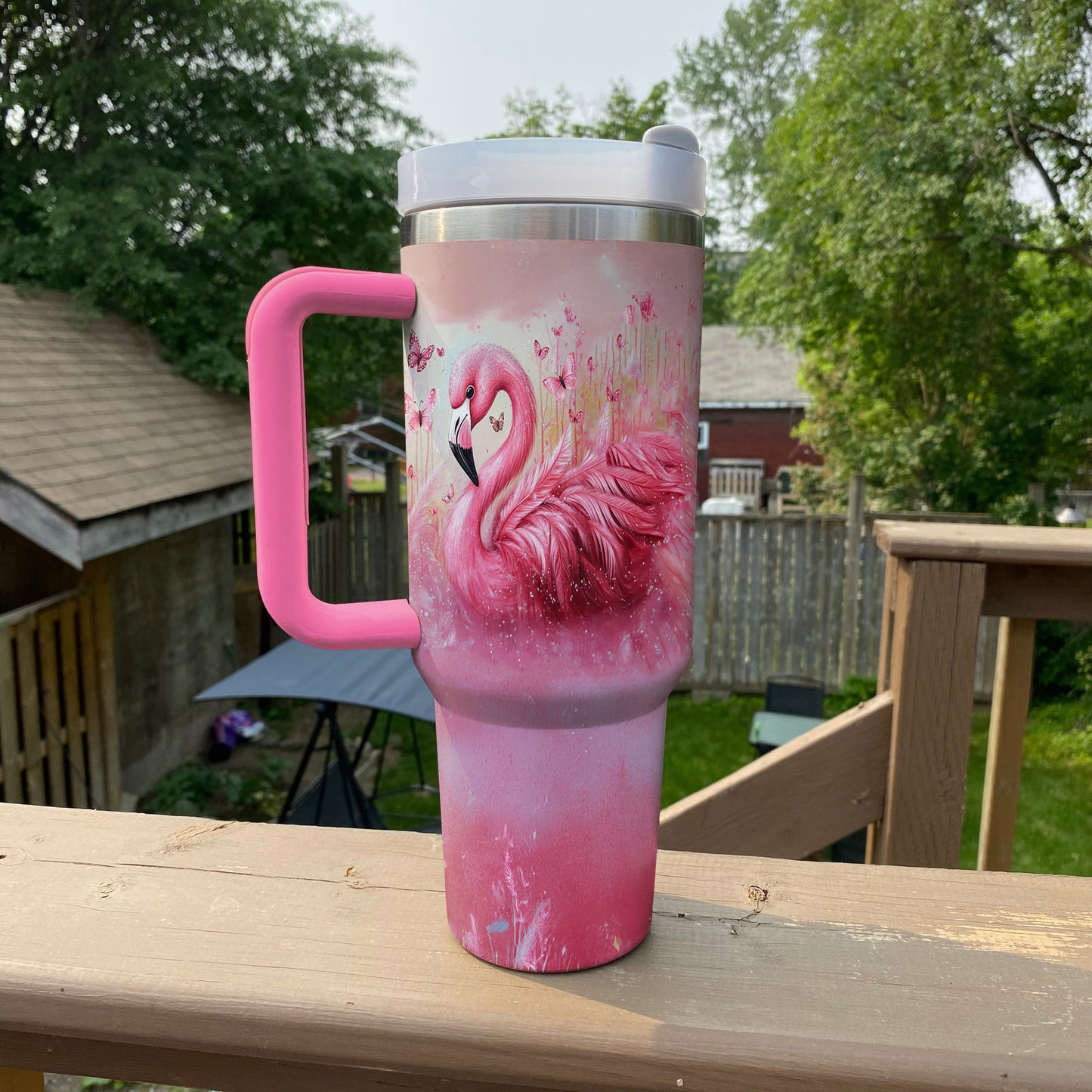Ceeprints Tumbler Pink Feather