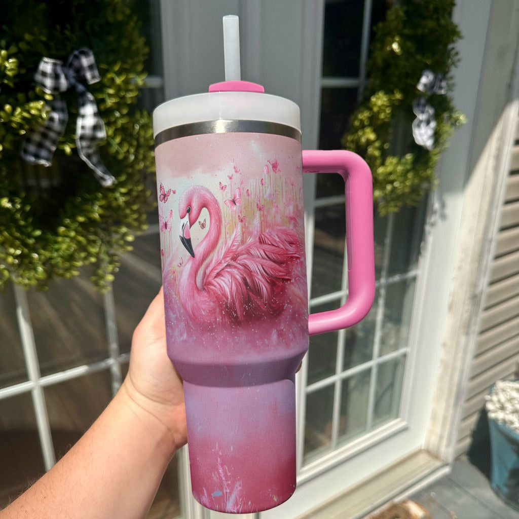 Ceeprints Tumbler Pink Feather