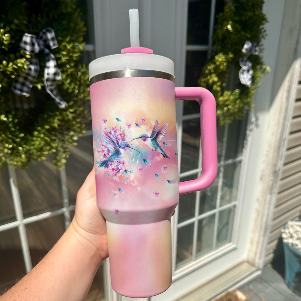 Ceeprints Tumbler Hummingbird Bloom