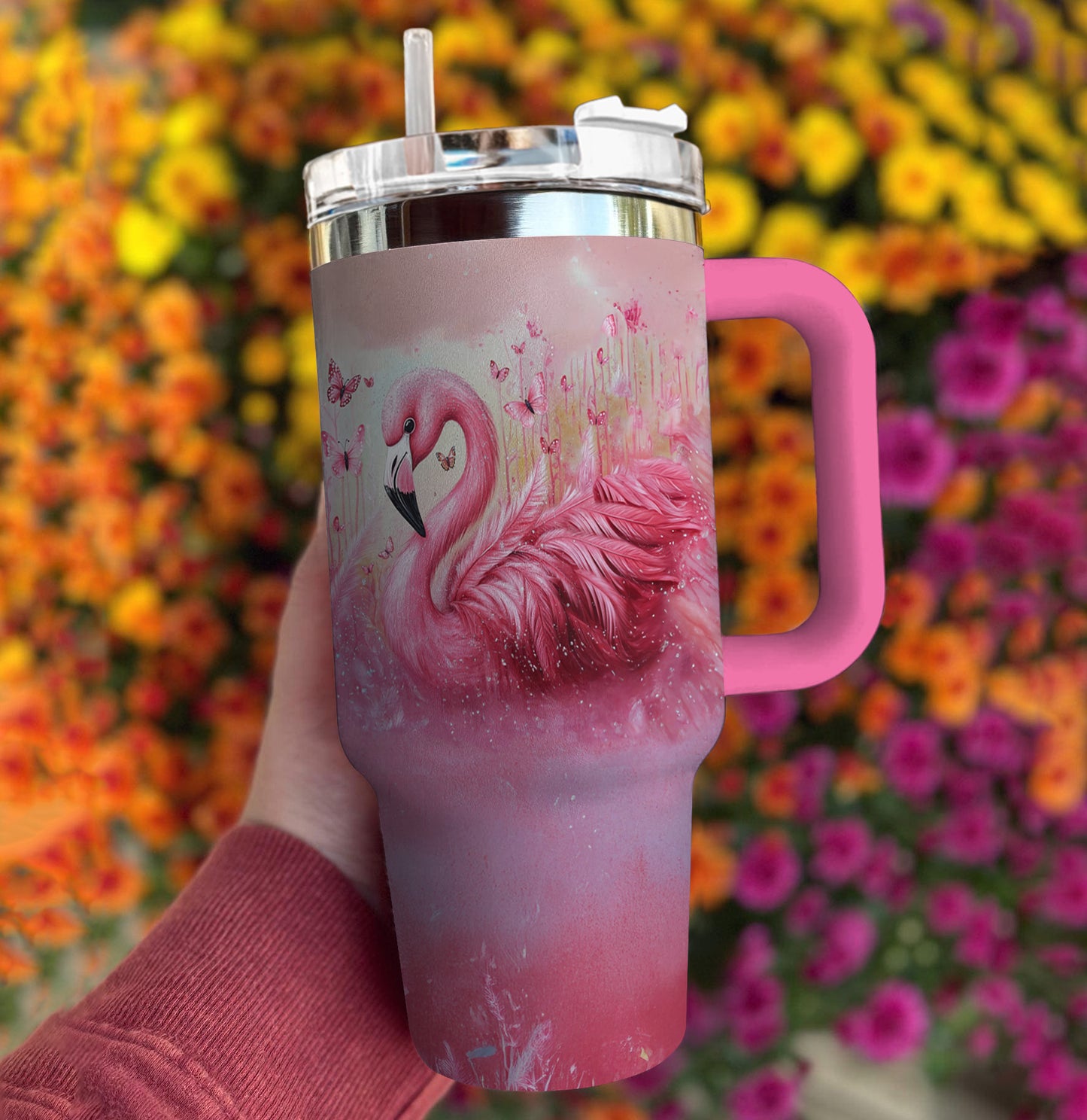 Ceeprints Tumbler Pink Feather