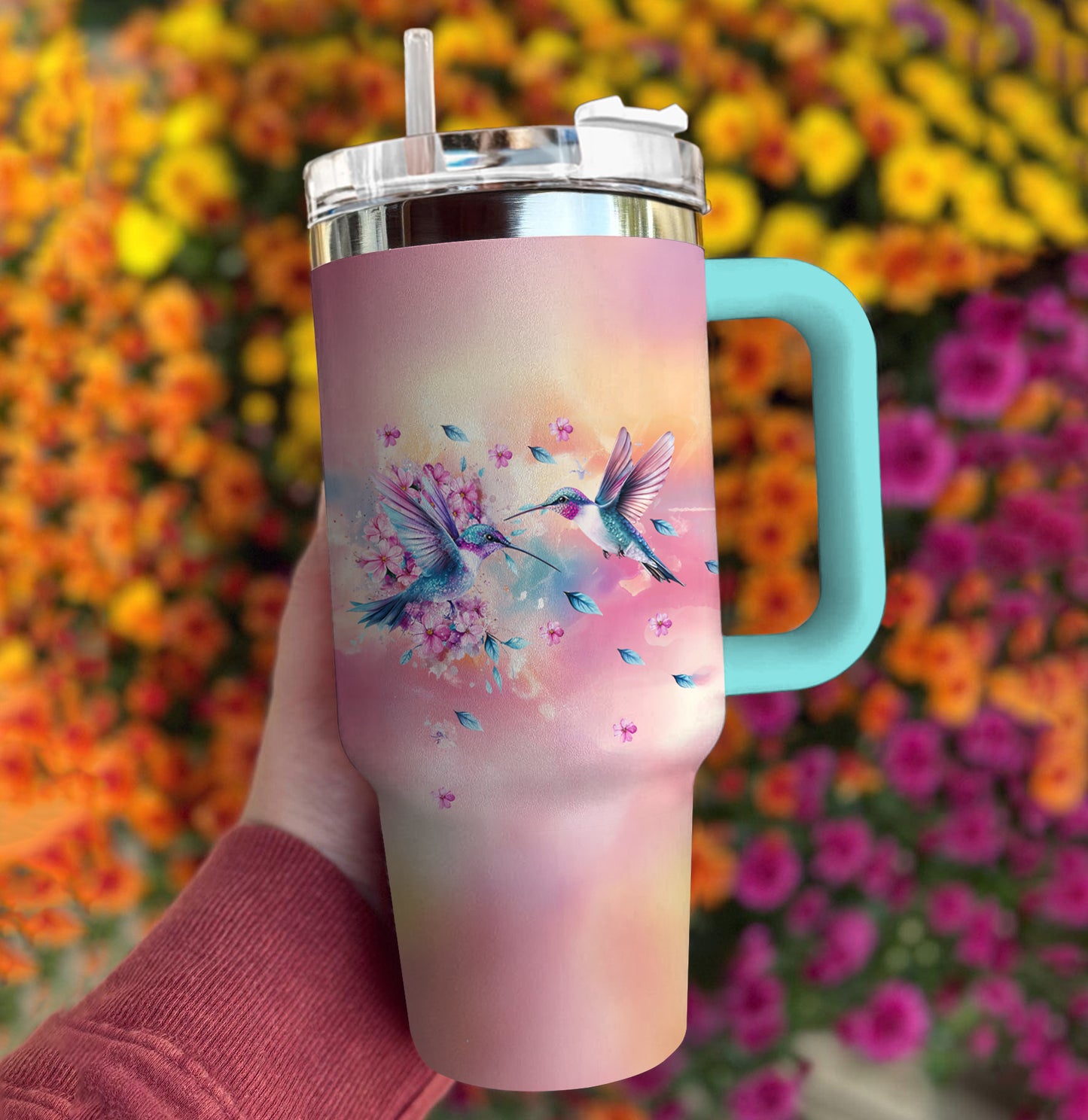 Ceeprints Tumbler Hummingbird Bloom