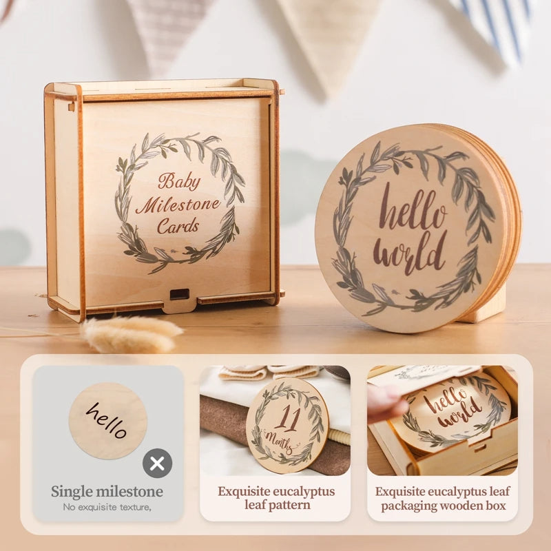 Ceeprints® 8Pcs Wooden Baby Milestone Cards