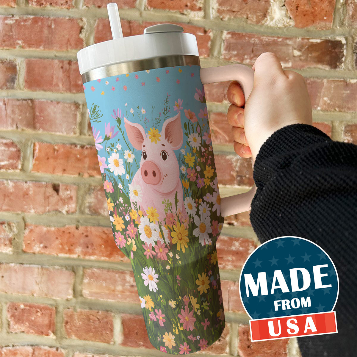 Ceeprints Tumbler Piggy Blooms