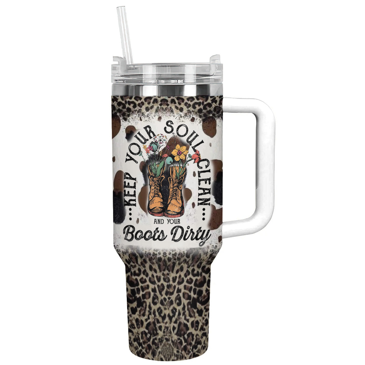 Ceeprints Tumbler Clean Heart, Dirty Boots