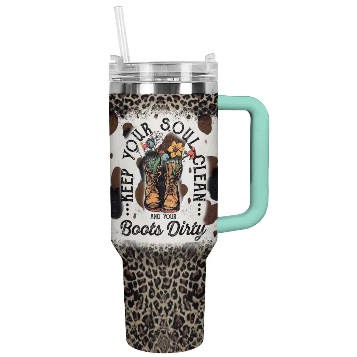 Ceeprints Tumbler Clean Heart, Dirty Boots