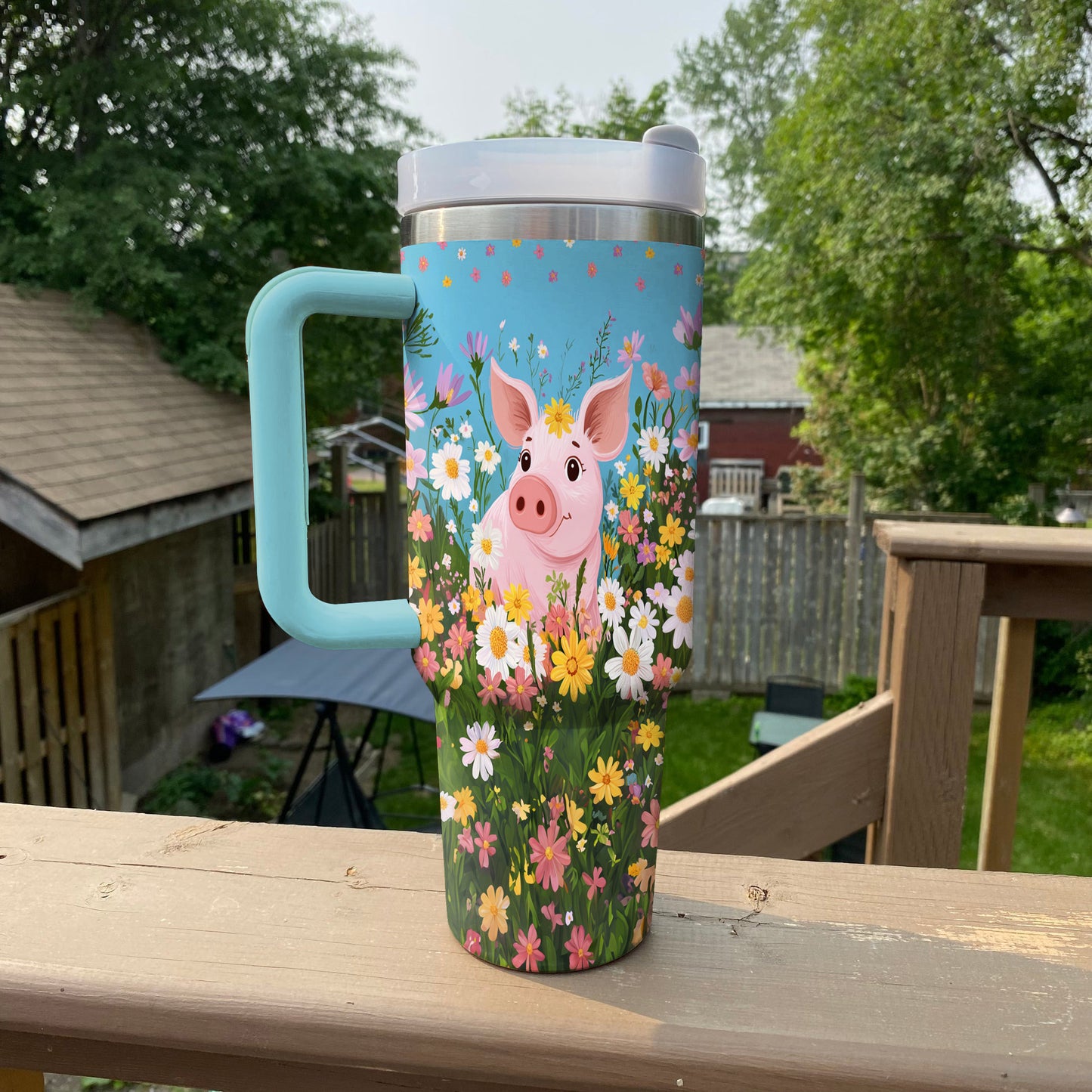 Ceeprints Tumbler Piggy Blooms