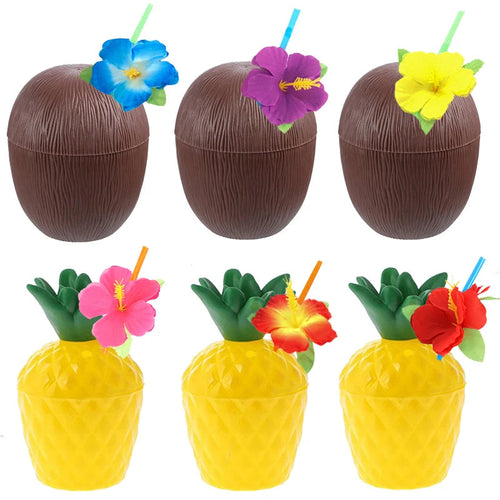 Ceeprints 6pcs Tropical Party Drink Cup Set