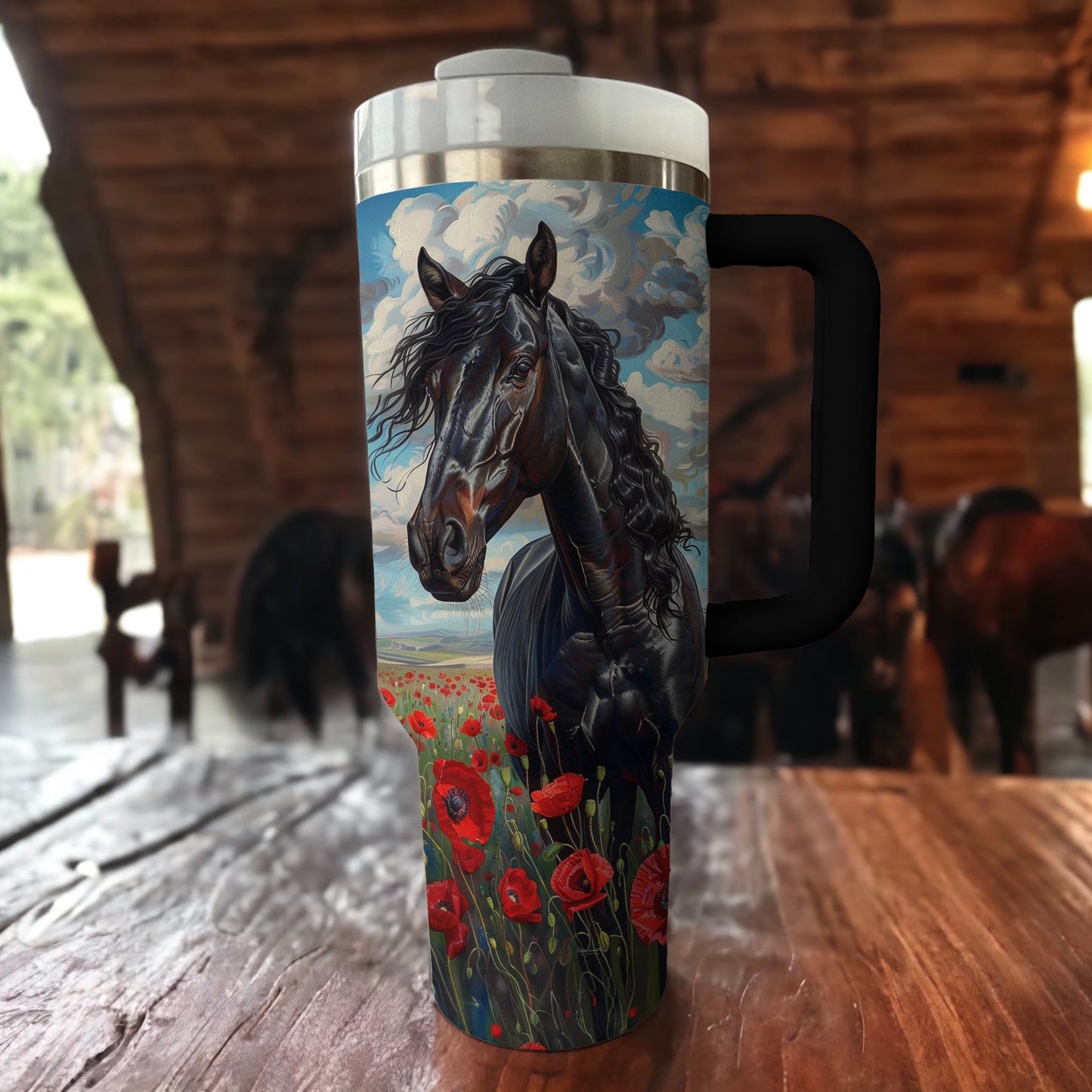 Ceeprints Tumbler Black Horse