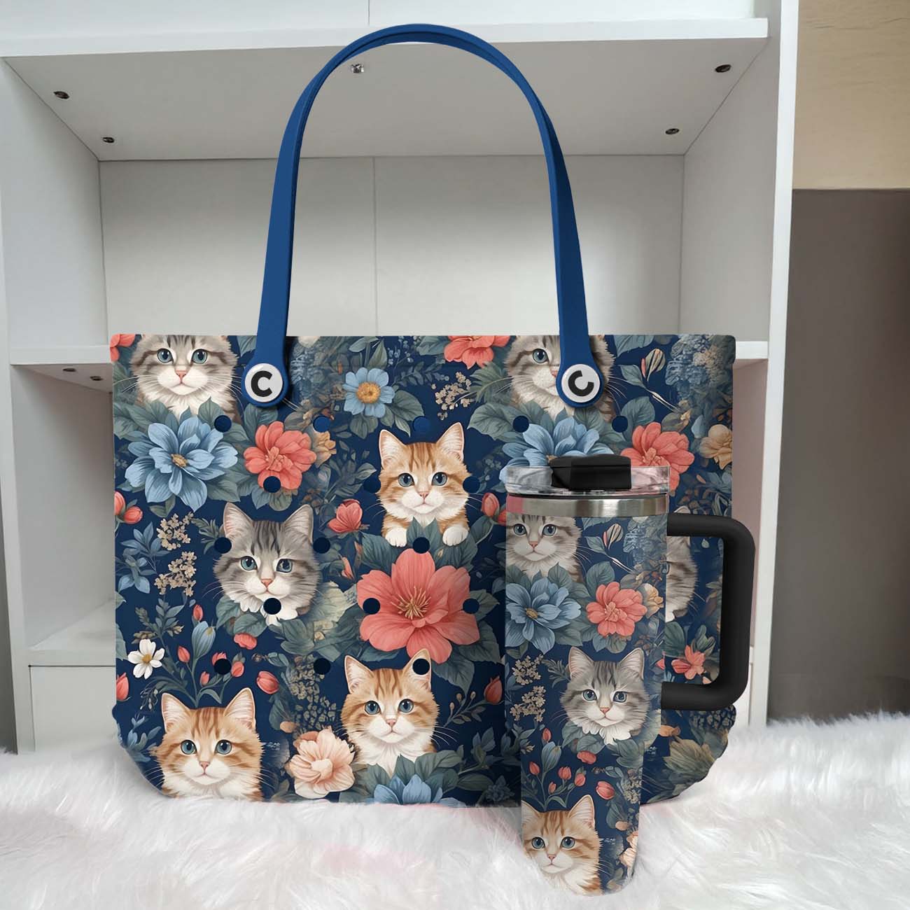 Ceeprints Tumbler Feline Blooms