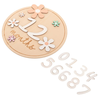 Ceeprints® Set Wooden Baby Month Cards Newborn Milestone