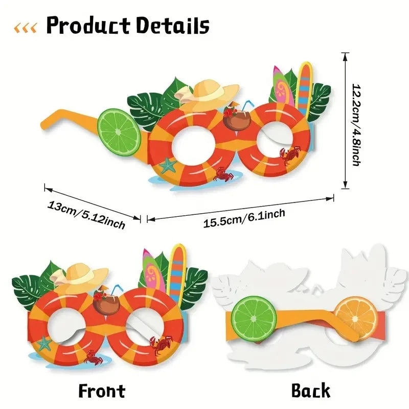 Ceeprints 8pcs Hawaiian Beach Party Sunglasses