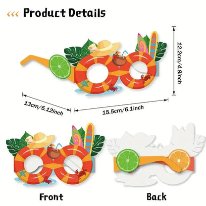 Ceeprints 8pcs Hawaiian Beach Party Sunglasses