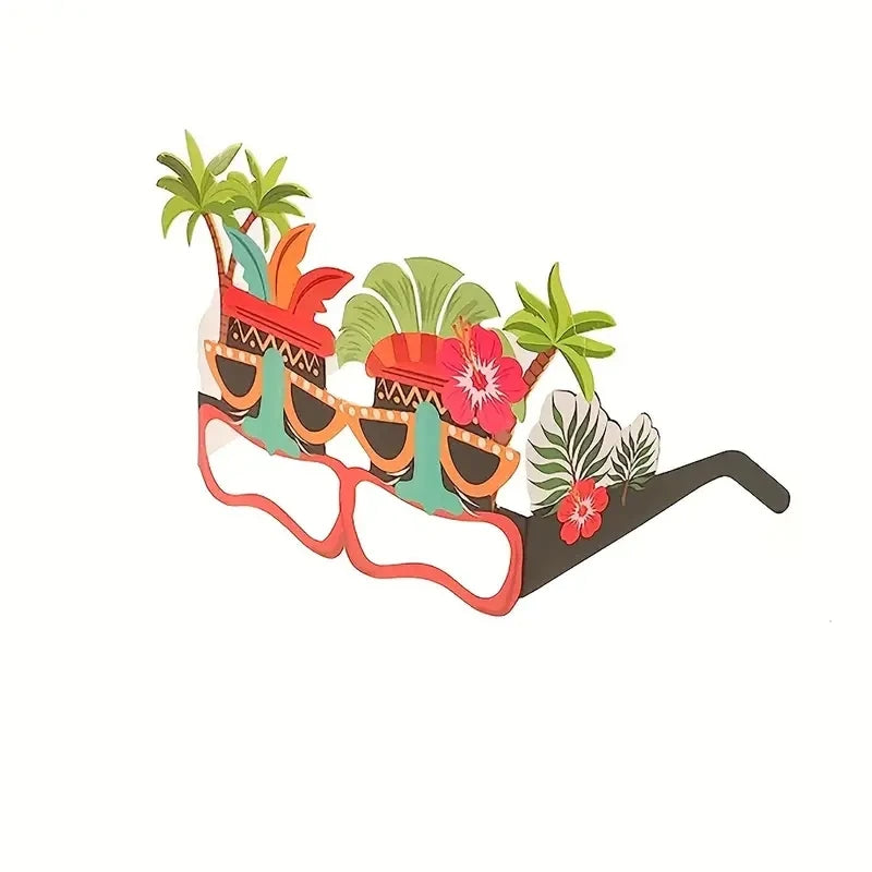 Ceeprints 8pcs Hawaiian Beach Party Sunglasses