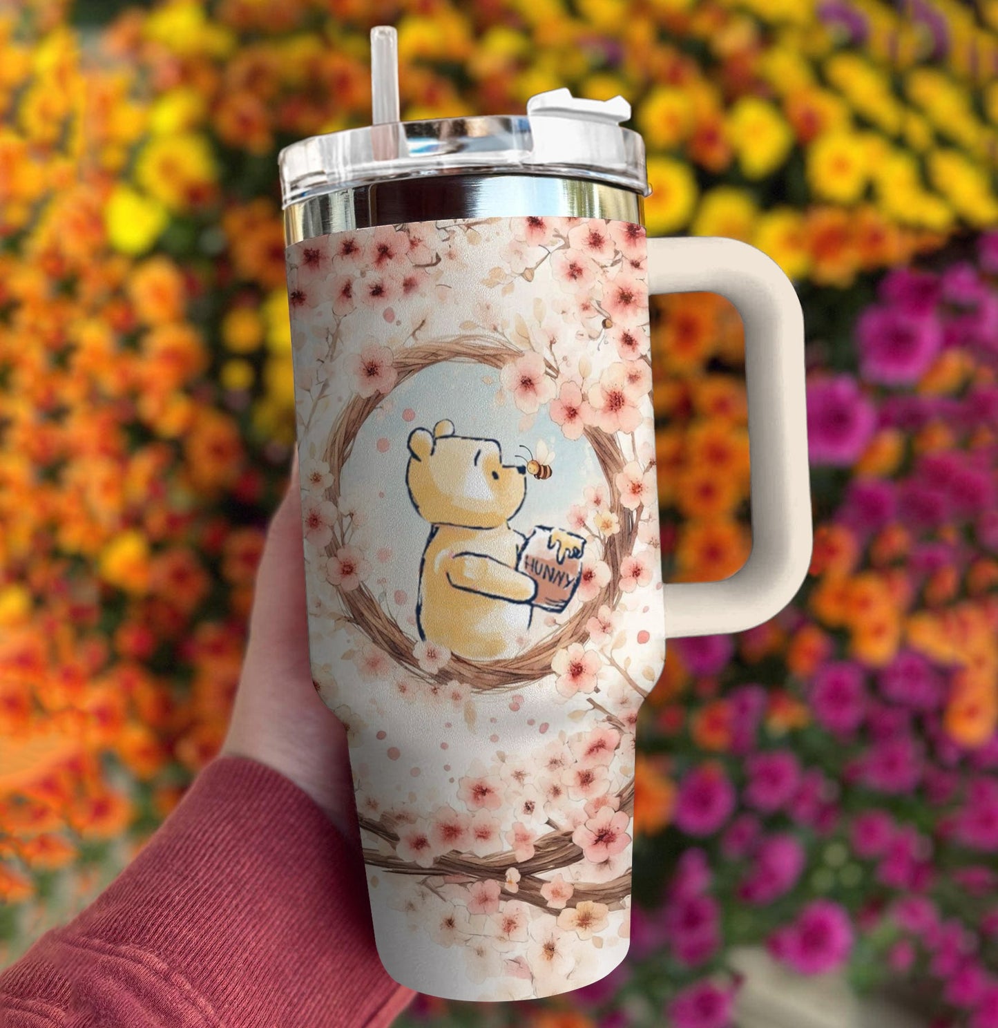 Ceeprints Tumbler Cherry Blossom Bear