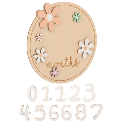 Ceeprints® Set Wooden Baby Month Cards Newborn Milestone