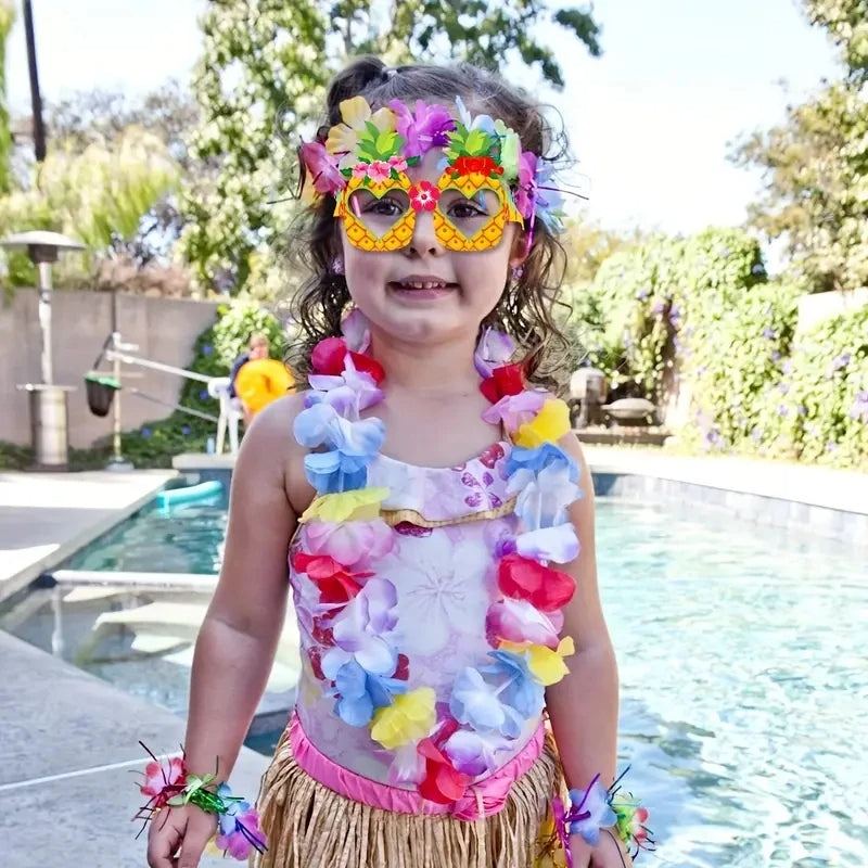 Ceeprints 8pcs Hawaiian Beach Party Sunglasses