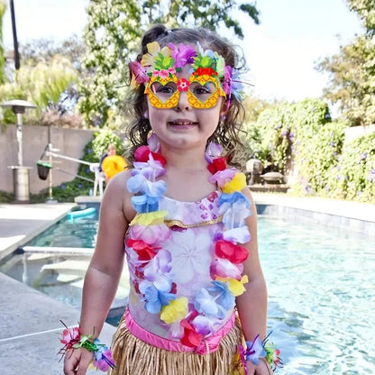 Ceeprints 8pcs Hawaiian Beach Party Sunglasses