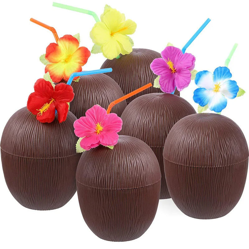 Ceeprints 6pcs Tropical Party Drink Cup Set