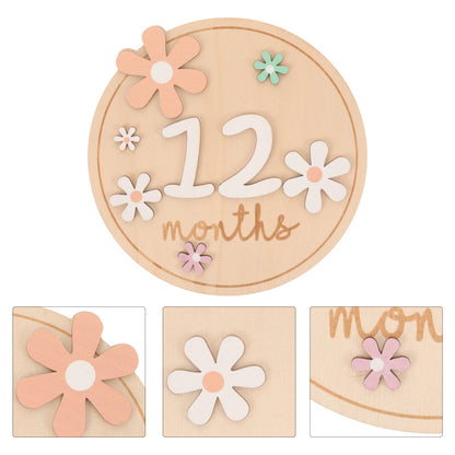 Ceeprints® Set Wooden Baby Month Cards Newborn Milestone