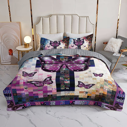 Ceeprints Quilt Bedding Set Christian Butterfly