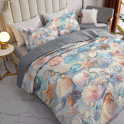 Ceeprints Quilt 3-Piece Shell Coasters