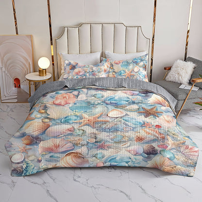 Ceeprints Quilt 3-Piece Shell Coasters