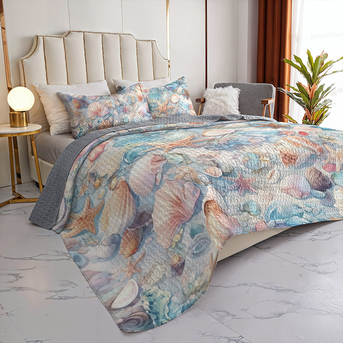 Ceeprints Quilt 3-Piece Shell Coasters