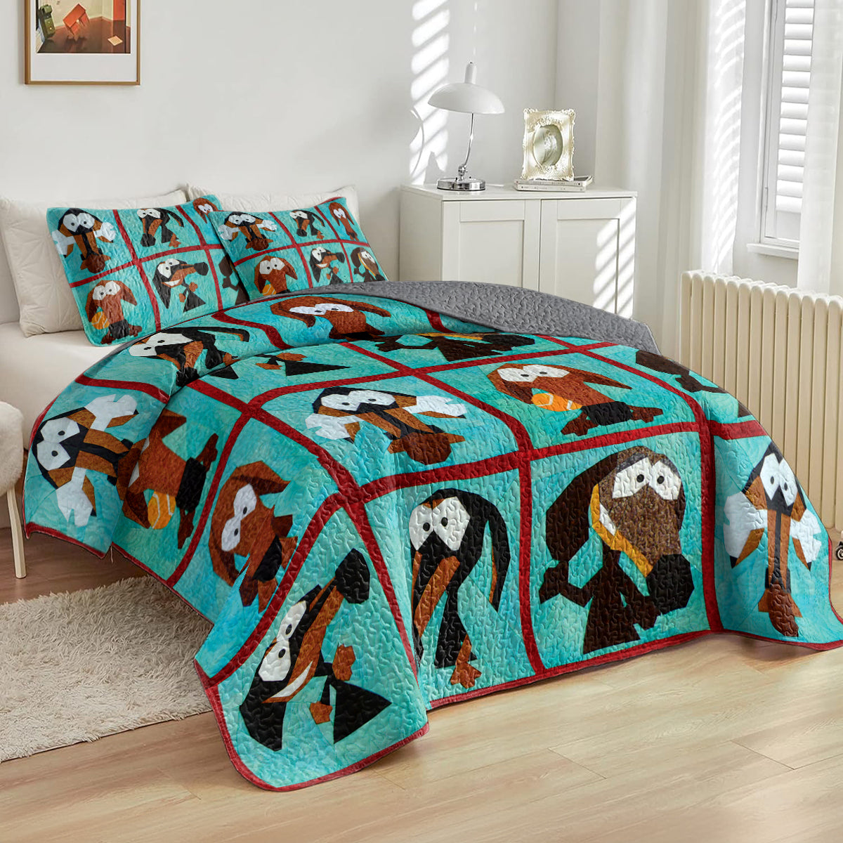 Ceeprints All Season Quilt 3-Piece Set Dachshund