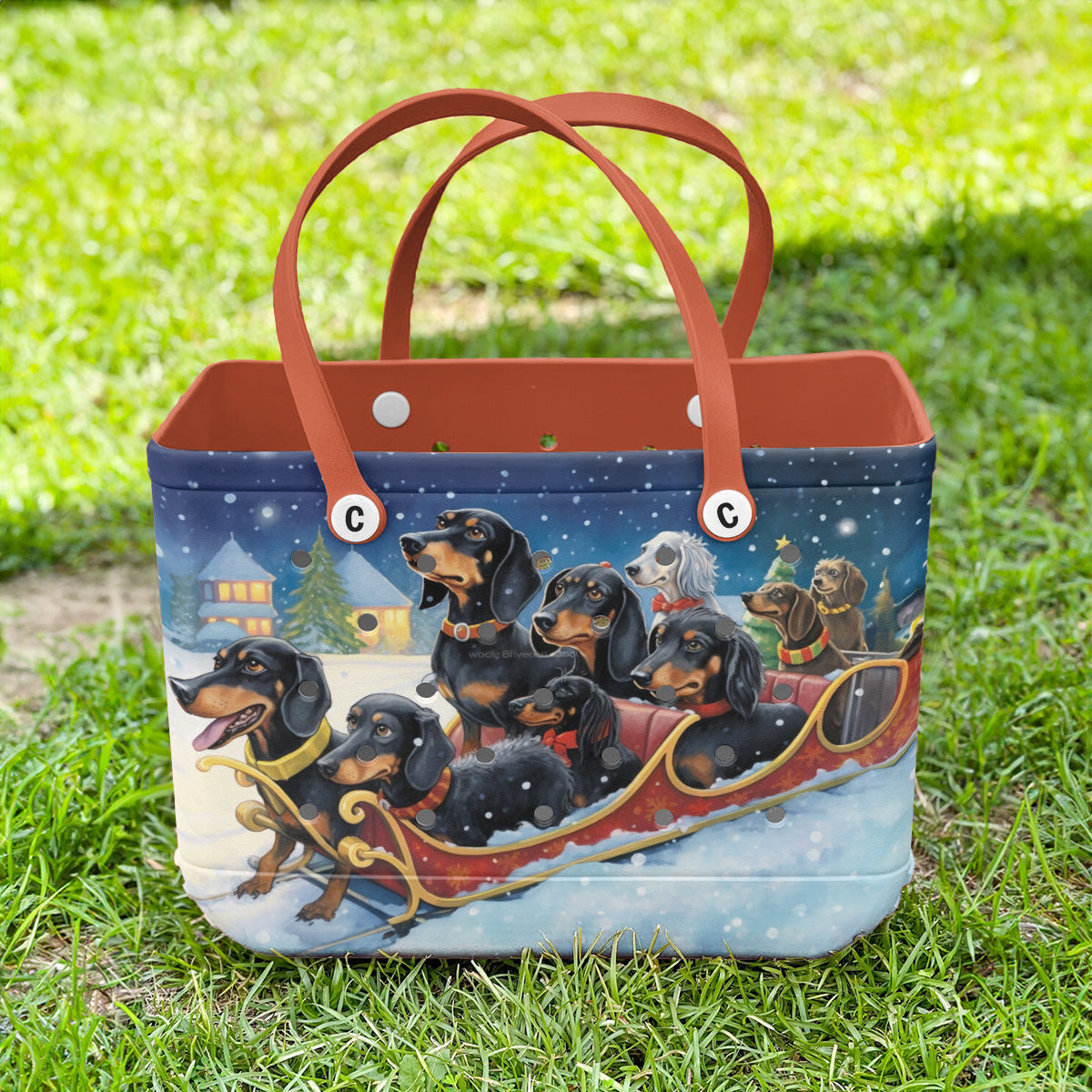 Ceeprints Cee™ Bag Dachshunds on Christmas Duty