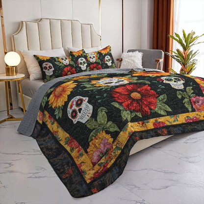 Ceeprints All Season Quilt 3-Piece Set Flor de Muerto
