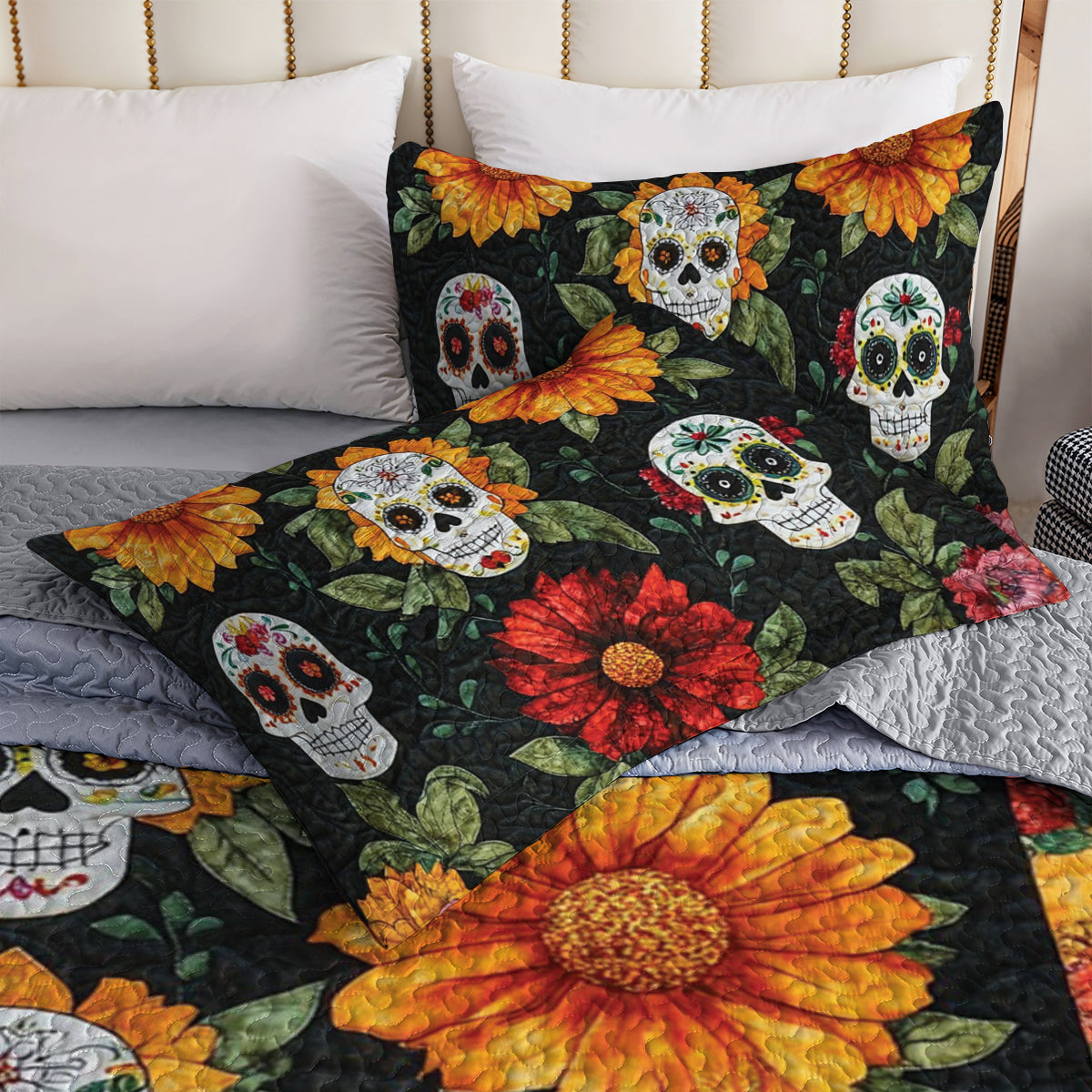 Ceeprints All Season Quilt 3-Piece Set Flor de Muerto