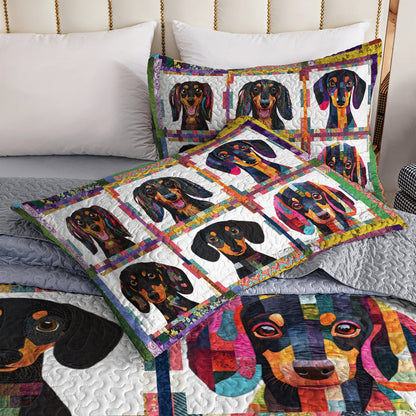 Ceeprints All Season Quilt 3-Piece Set Happy Dachshund