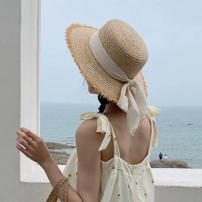 Ceeprints Raffia Bow Sun Visor