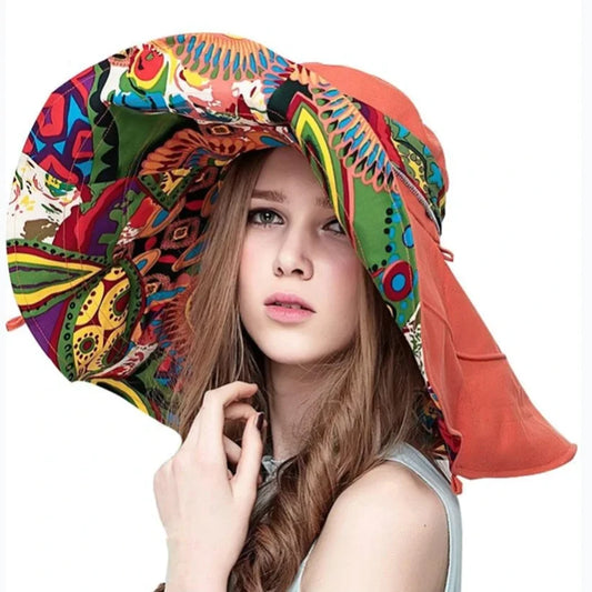 Ceeprints Floral Wide Brim Hat
