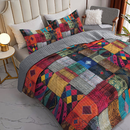 Ceeprints Quilt Bedding Set Hippie patchwork cotton