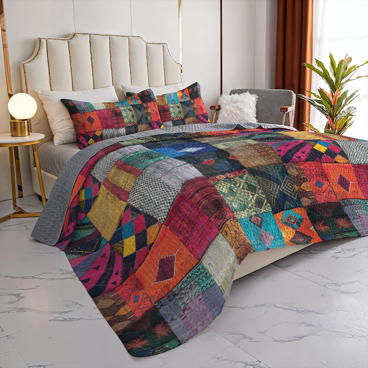 Ceeprints Quilt Bedding Set Hippie patchwork cotton