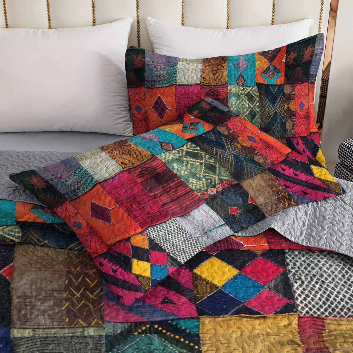 Ceeprints Quilt Bedding Set Hippie patchwork cotton
